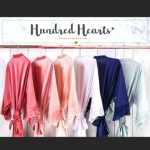 Bride & Bridesmaid Silk and Floral Lace Robes